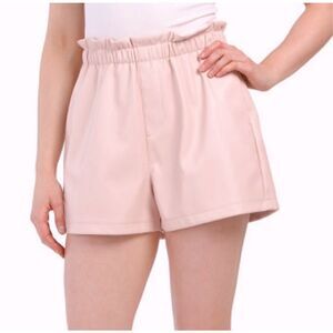 Steve‎ Madden Womens High Rise Elastic Waist Faux Leather Short Pink Medium NWT